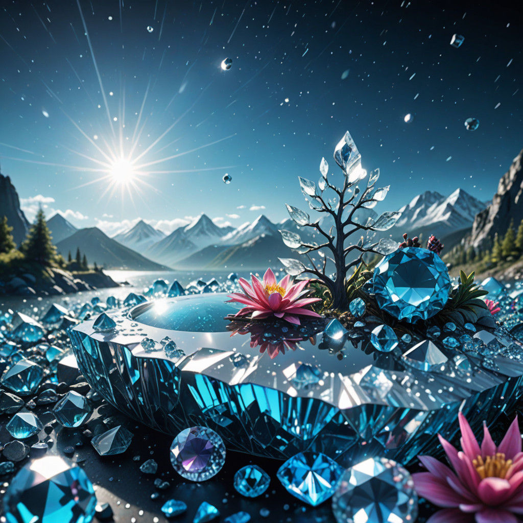 crystalline gemstone landscape  by @Kalpine