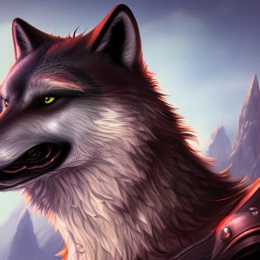 noble black anthropomorphic wolf wearing aviator clothing