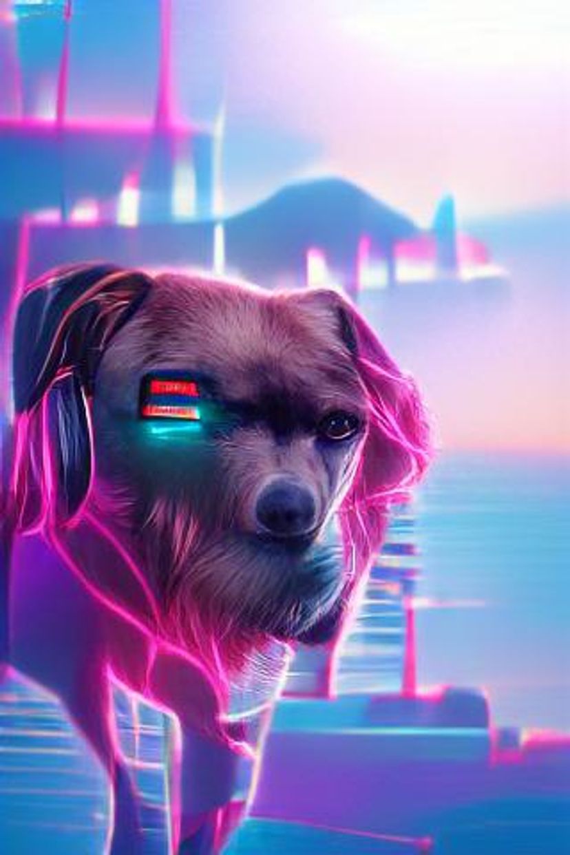 Synthwave Dog   AI Generated Artwork   NightCafe Creator