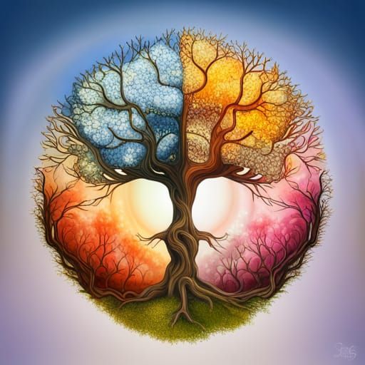 Tree of four seasons  by @justenoughlight