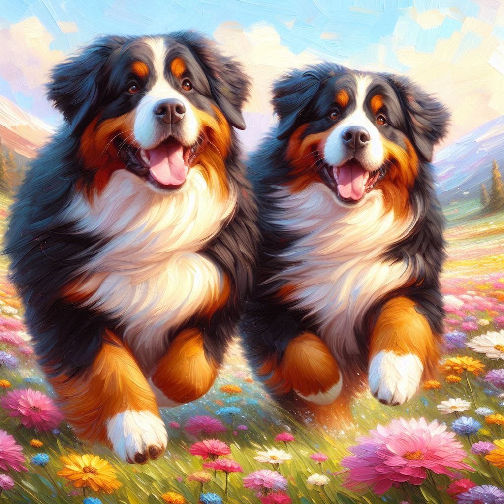 Bernese mountain dogs