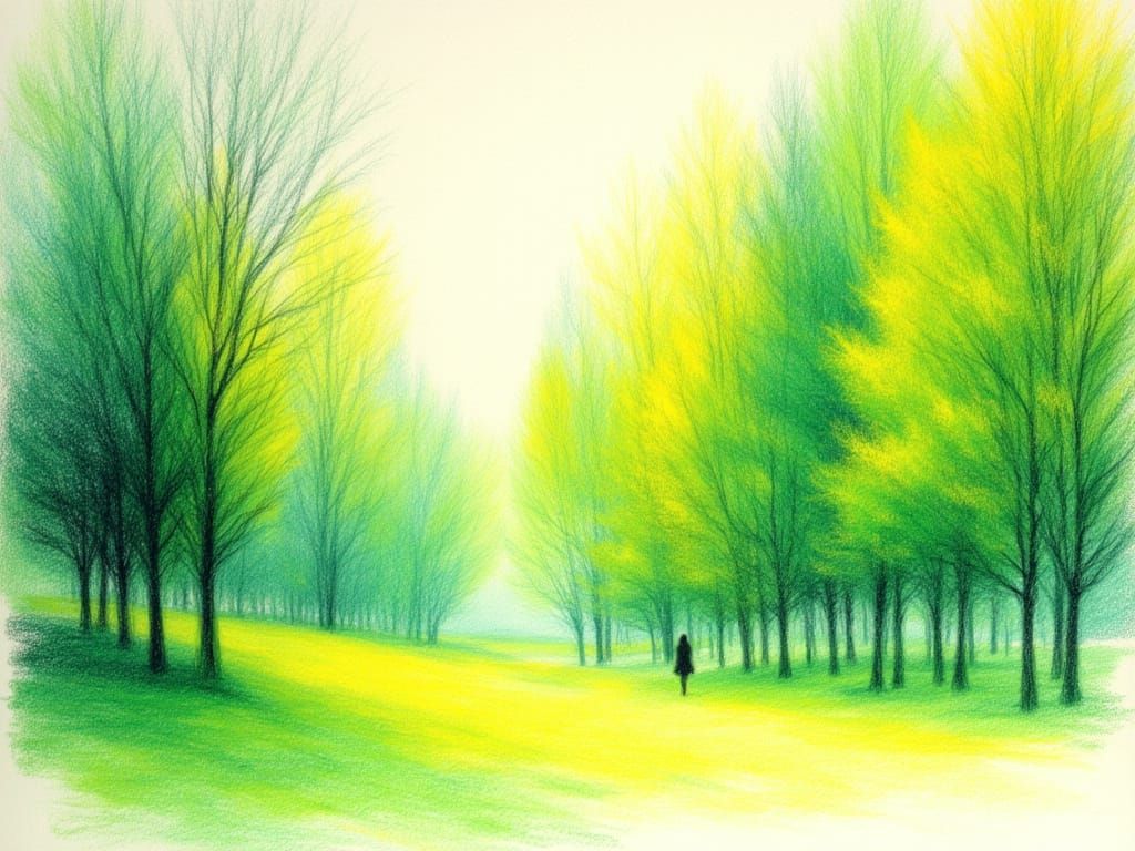 Dry crayon landscape