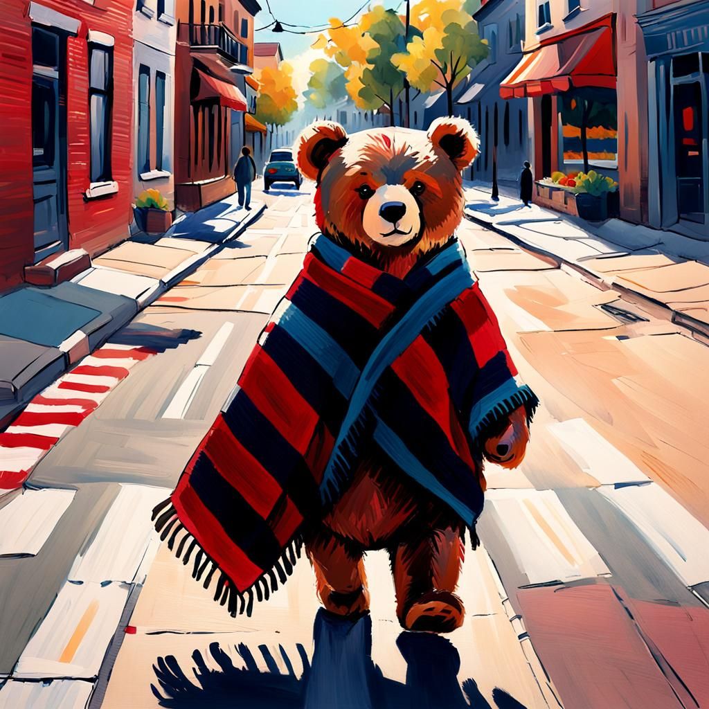 Teddy Bear's Fauvist City Return with Blanket