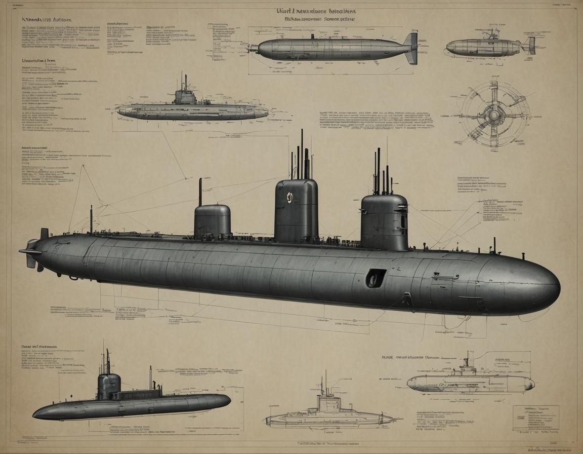 nuclear submarine, specification notes, blueprints