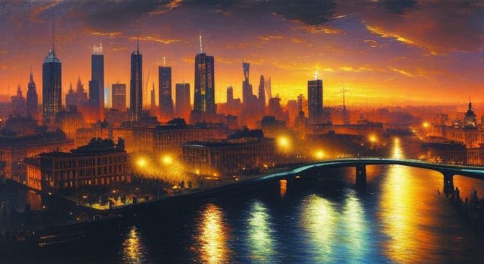 Flight over the city   by @RandomlyGeneratedName