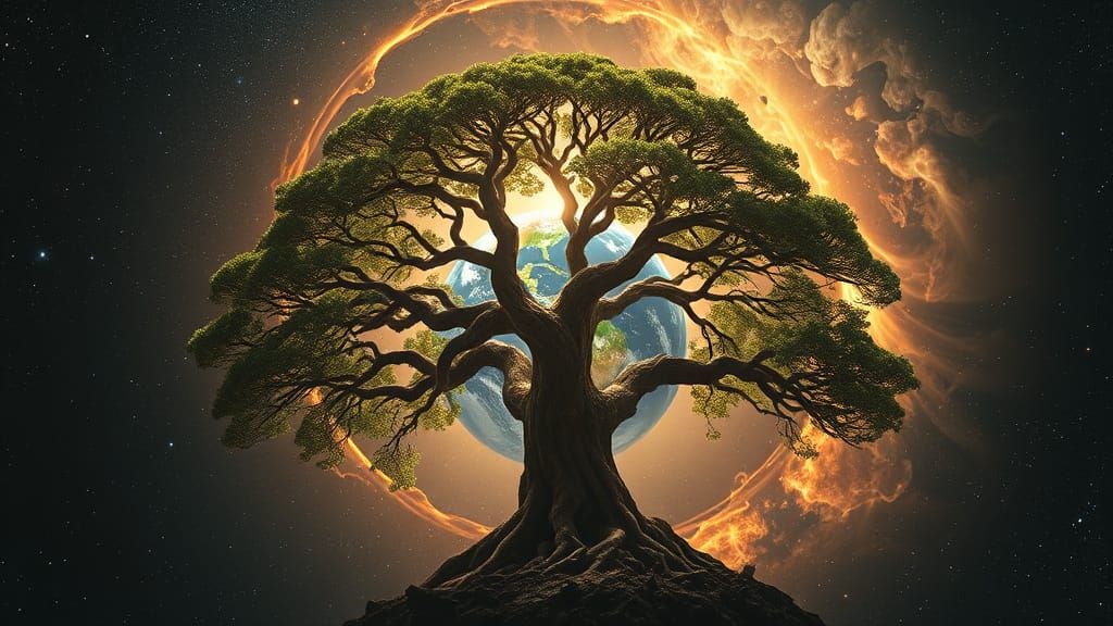 Yggdrasil sends healing light to Earth  by @Cake