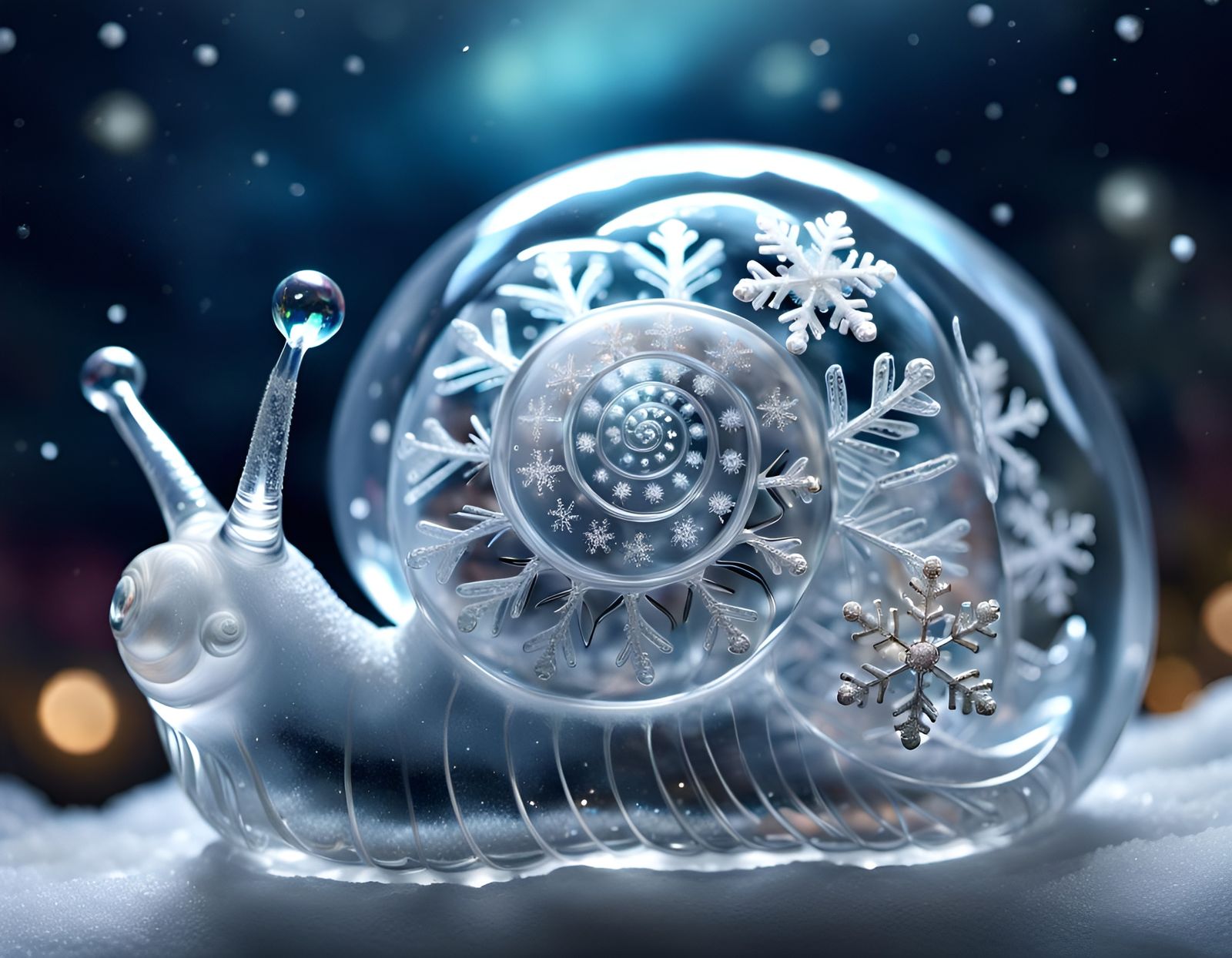 Icy snail sculpture   by @Lucy
