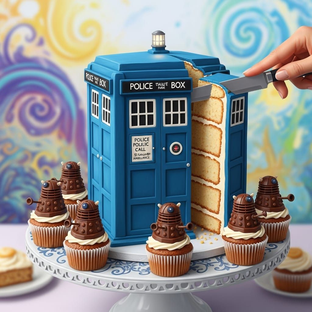 Timey Winey Tardis cake