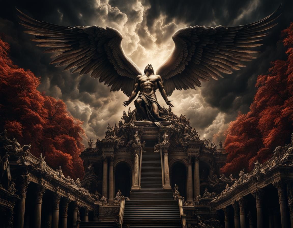 The Fall Of Lucifer From Heaven AI Generated Artwork NightCafe Creator   DYWz96AlowueV6AYwcuY  1  03ozd 