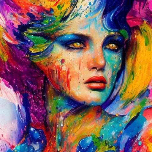 splattered portrait