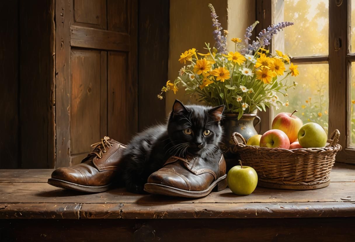 Does double bad luck become good, like not not?(black cat/ shoes on the table)🤞😉  by @Ishya