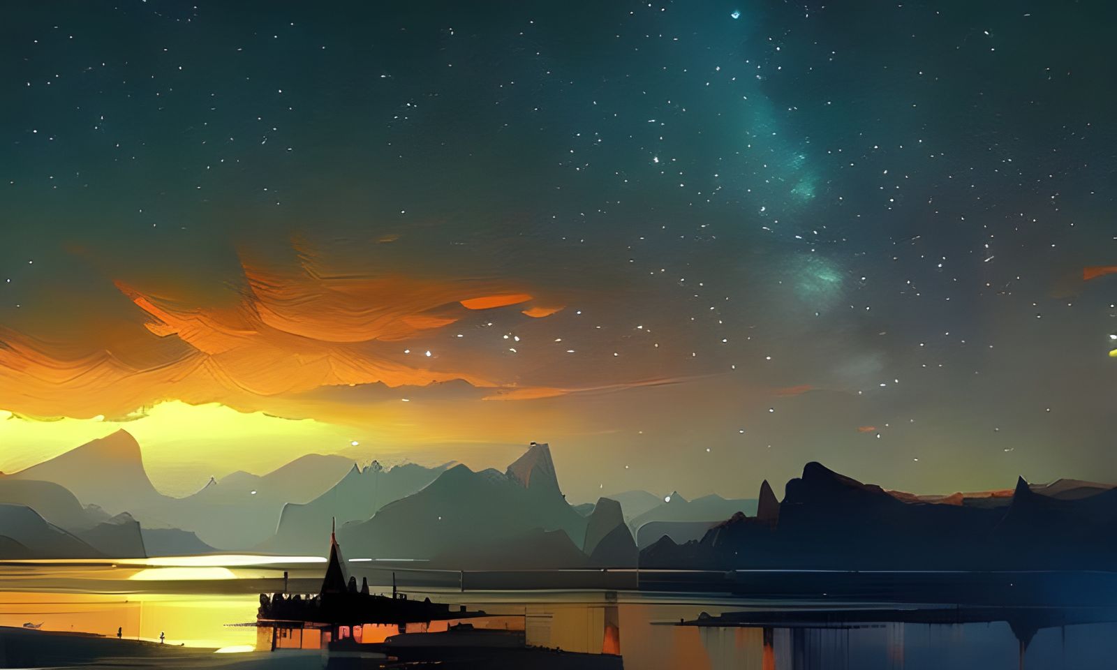 Night Sky at the Lake   by @freki