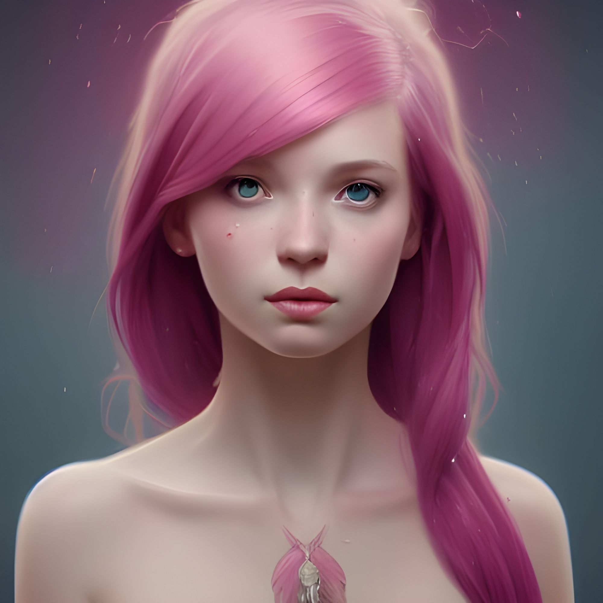 3d Beautiful Girl With Pink Hair - AI Generated Artwork - NightCafe Creator