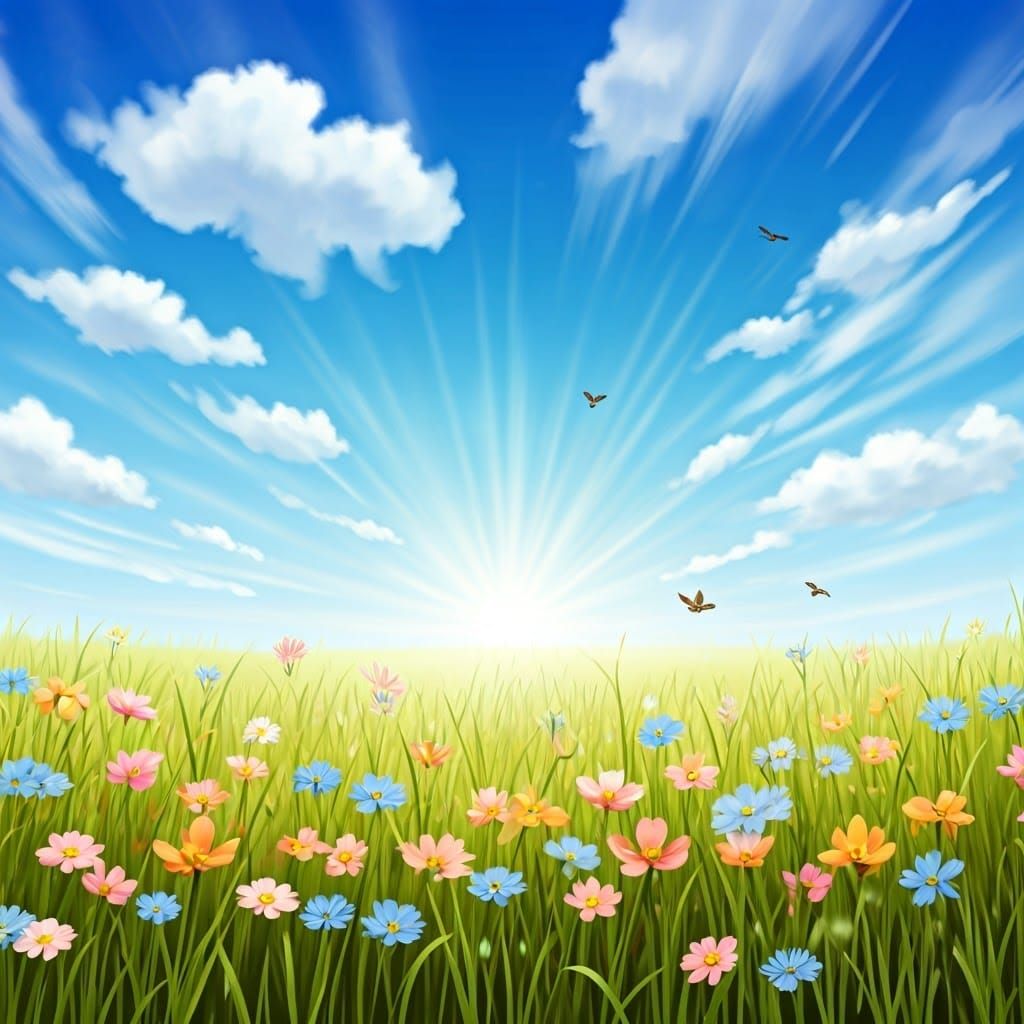 Vibrant Spring Landscape in Impressionist Style