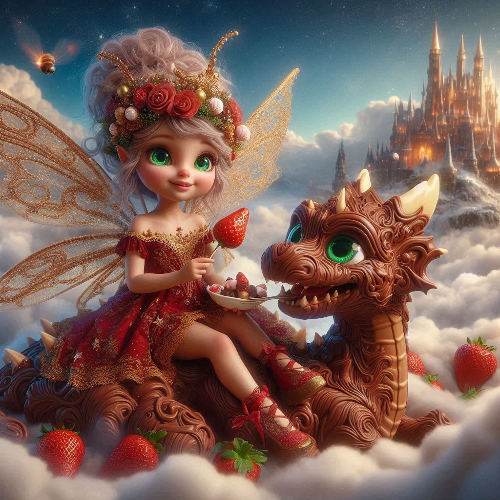 The fairy & the chocolate Dragon