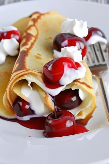 Cherry Crepes 🍒