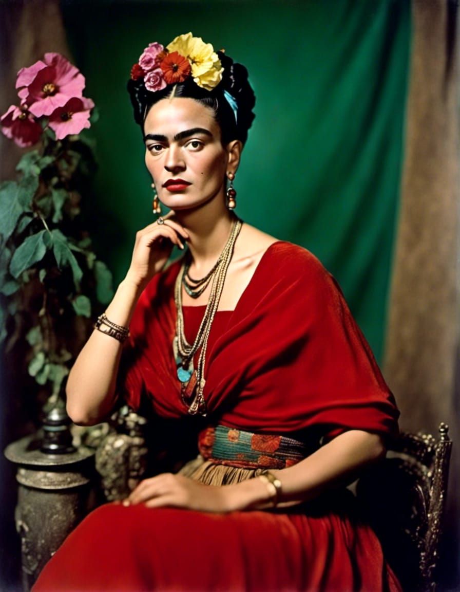 Frida Kahlo in color <lora:Autochrome:1.0> 