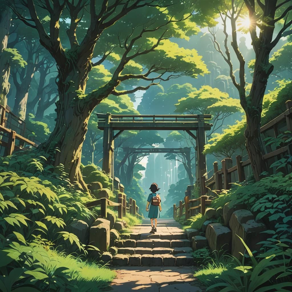 Wild Spirit Studio Ghibli, Anime Key Visual, by Makoto Shink...