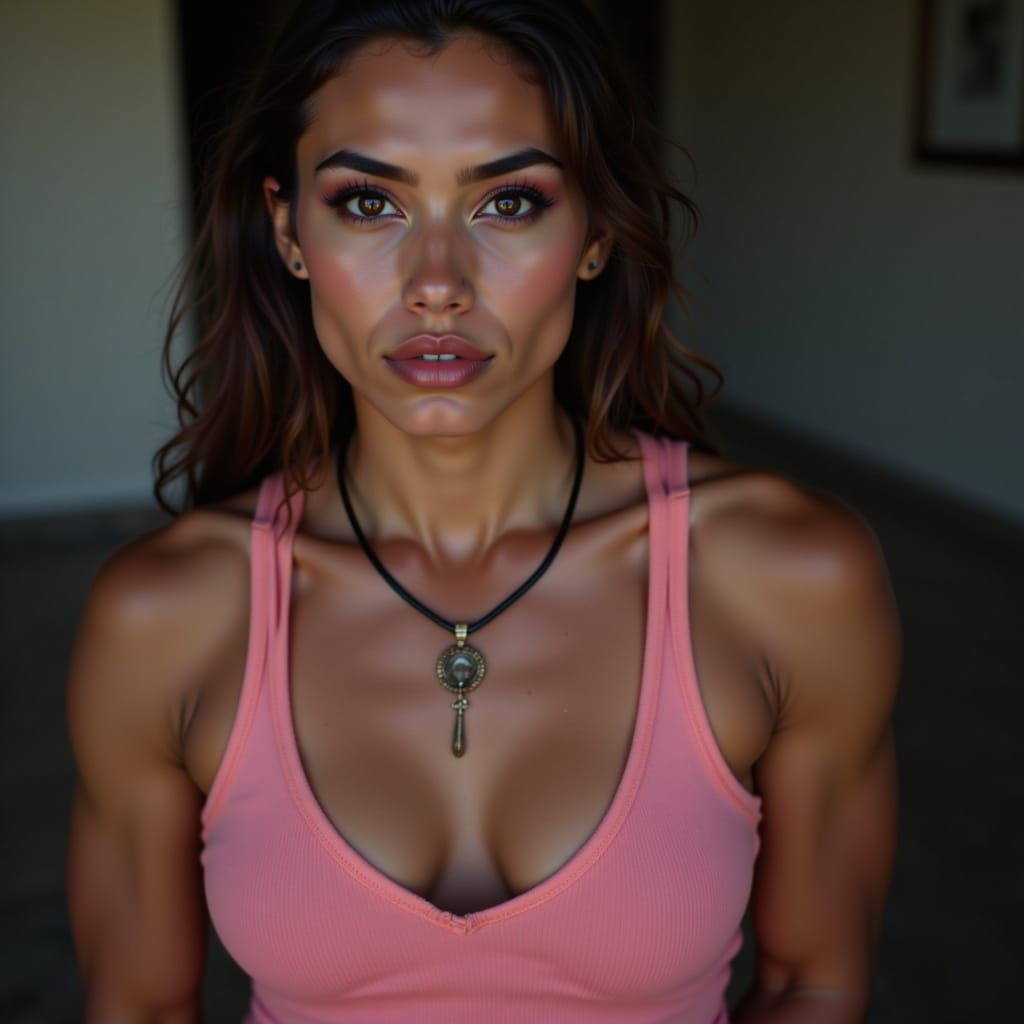 Mid Twenties butch muscular more masculine more androgynous Body builder, muscular stone butch tough pose body builder more androgynous gend...