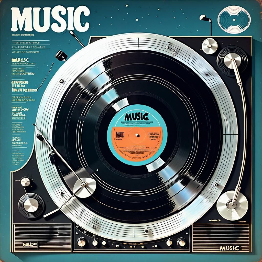 Music magazine cover vintage style.