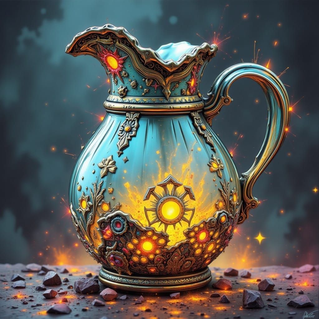  <lora:Kaotix:1.0> Ornate Glass Jug