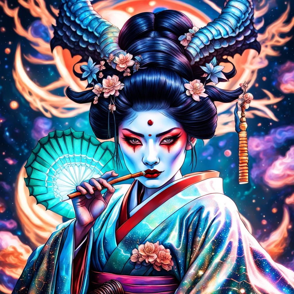 Demon geisha - AI Generated Artwork - NightCafe Creator