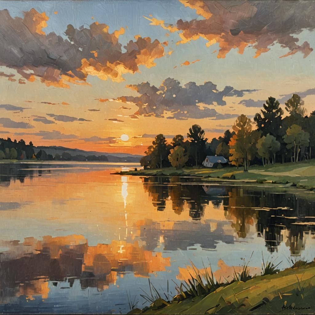 Sunset by the lake  by @Julbergh