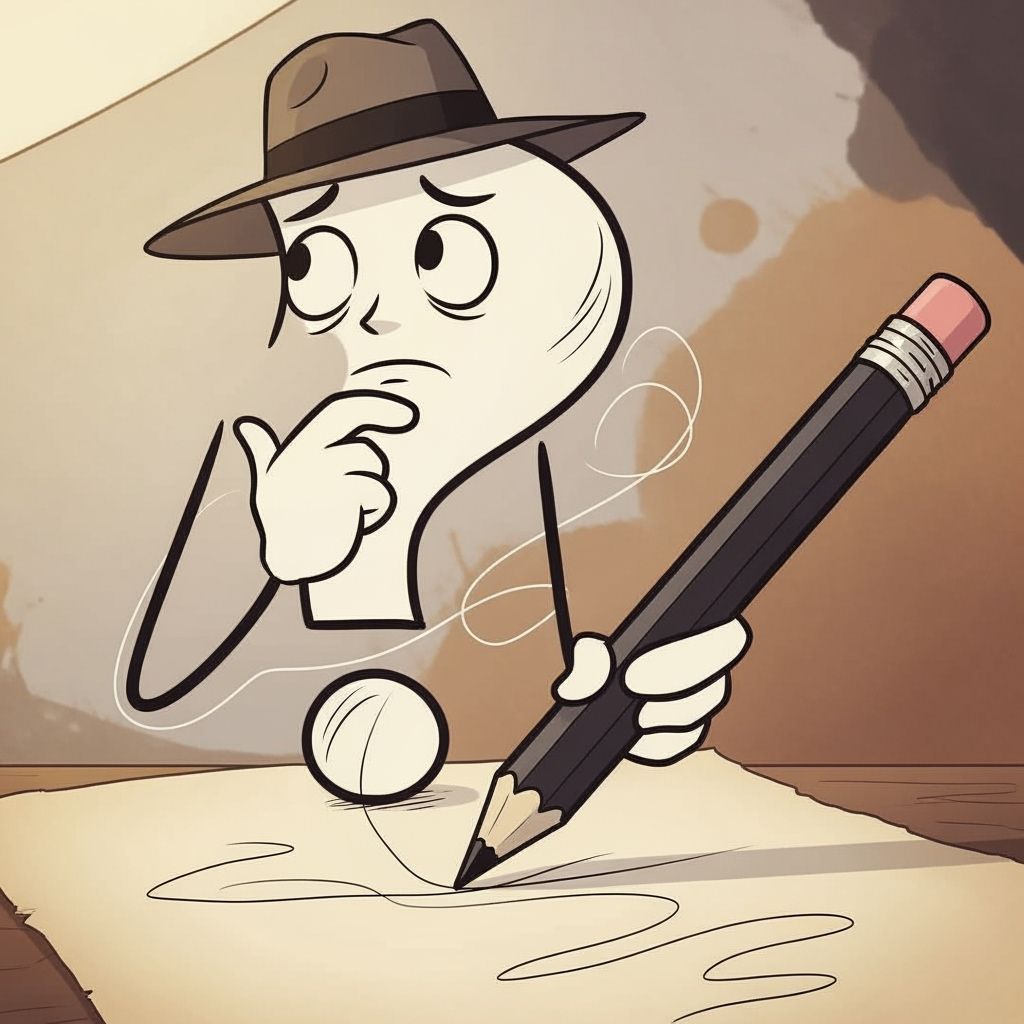 Cartoon Question Mark Character in Contemplation