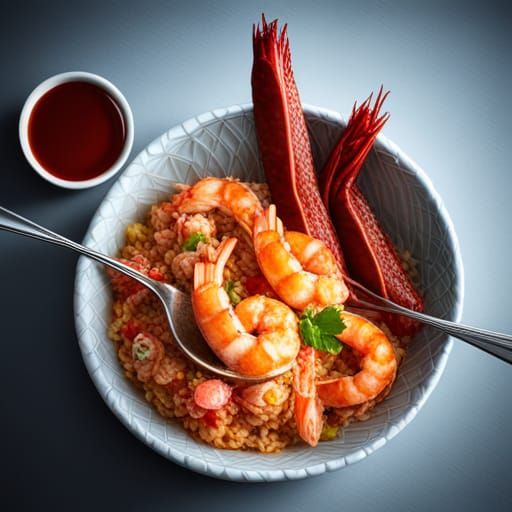 Jambalaya and a crawfish pie and fillet gumbo AI Generated Artwork