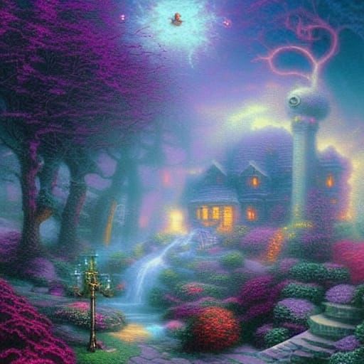 Home with Floral Garden and Water
