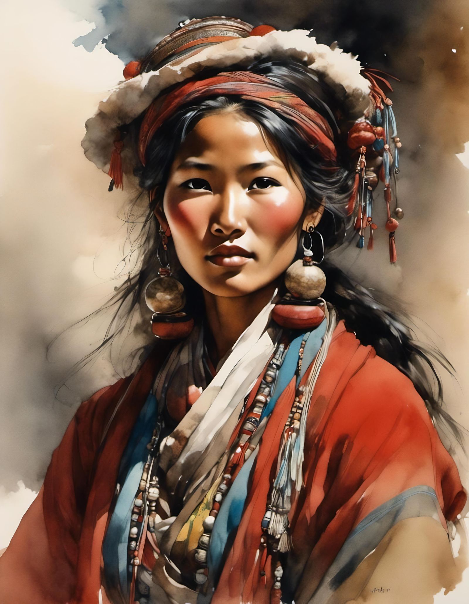 སྒྲོལ་མ (Dolma) | Tibetan portrait (Sketch Artist)  by @Mak