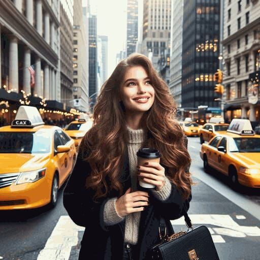 Girl in New York Smiling