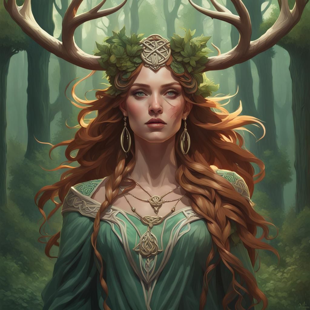 Celtic priestesses the in forest - AI Generated Artwork - NightCafe Creator