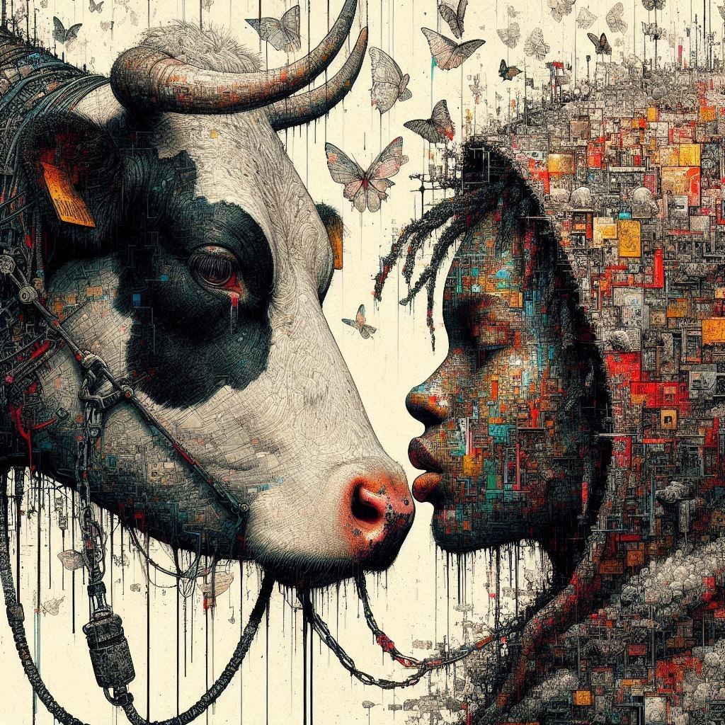 Girl and cow