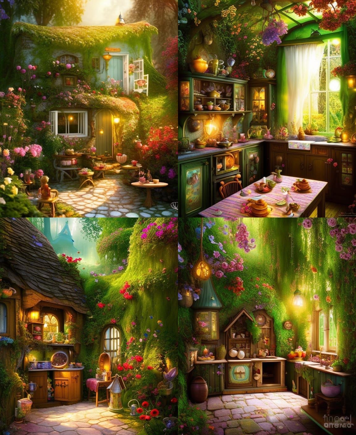 fairytale cottage kitchen - AI Generated Artwork - NightCafe Creator