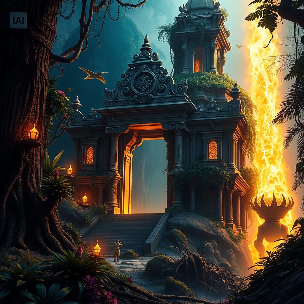 Ancient Temple Awakens with Ethereal Light