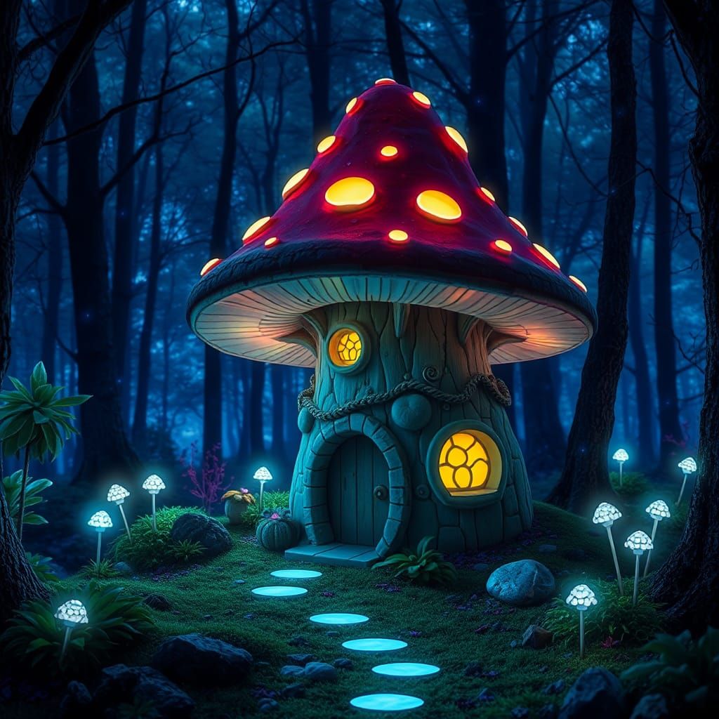 A fairy mushroom house  by @Valentin