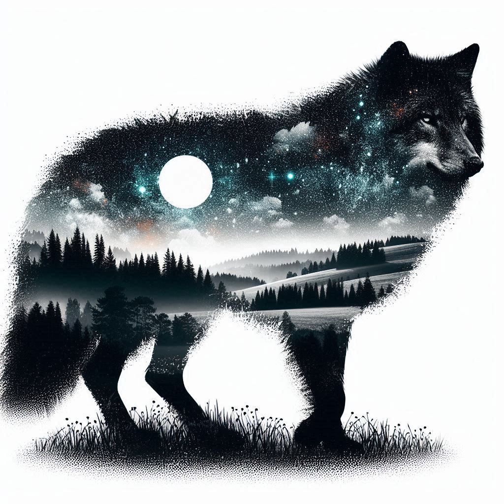 double exposure beautiful fantasy portrait landscape..