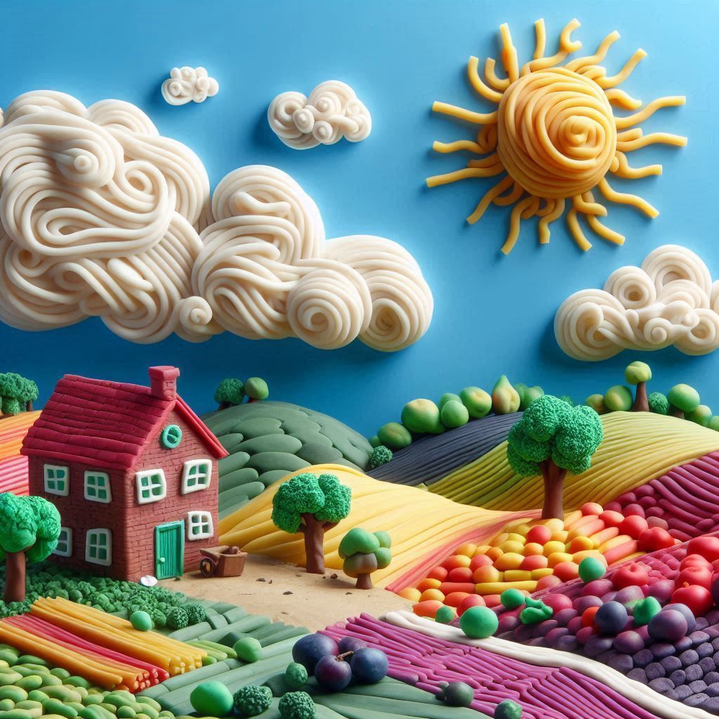 Plasticine landscape
