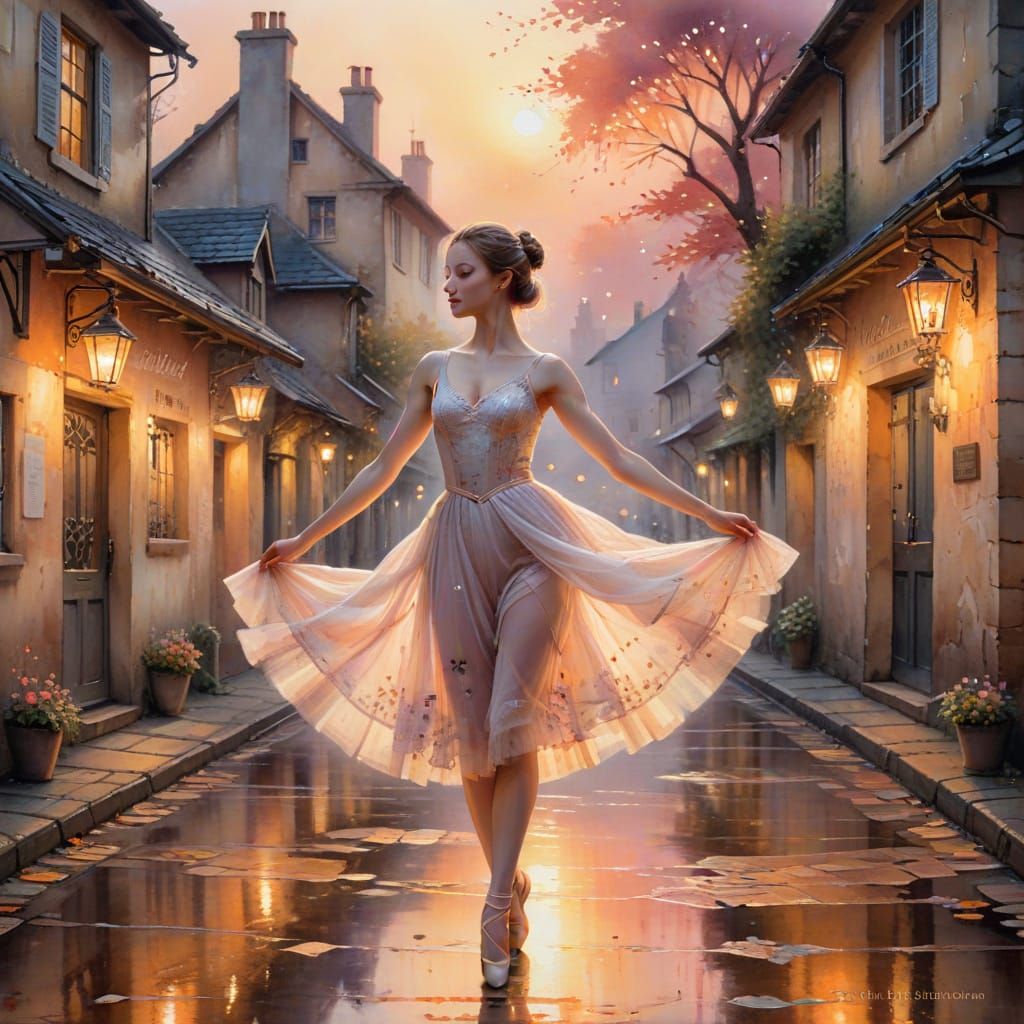Ethereal Ballerina Dances in Morning Mist