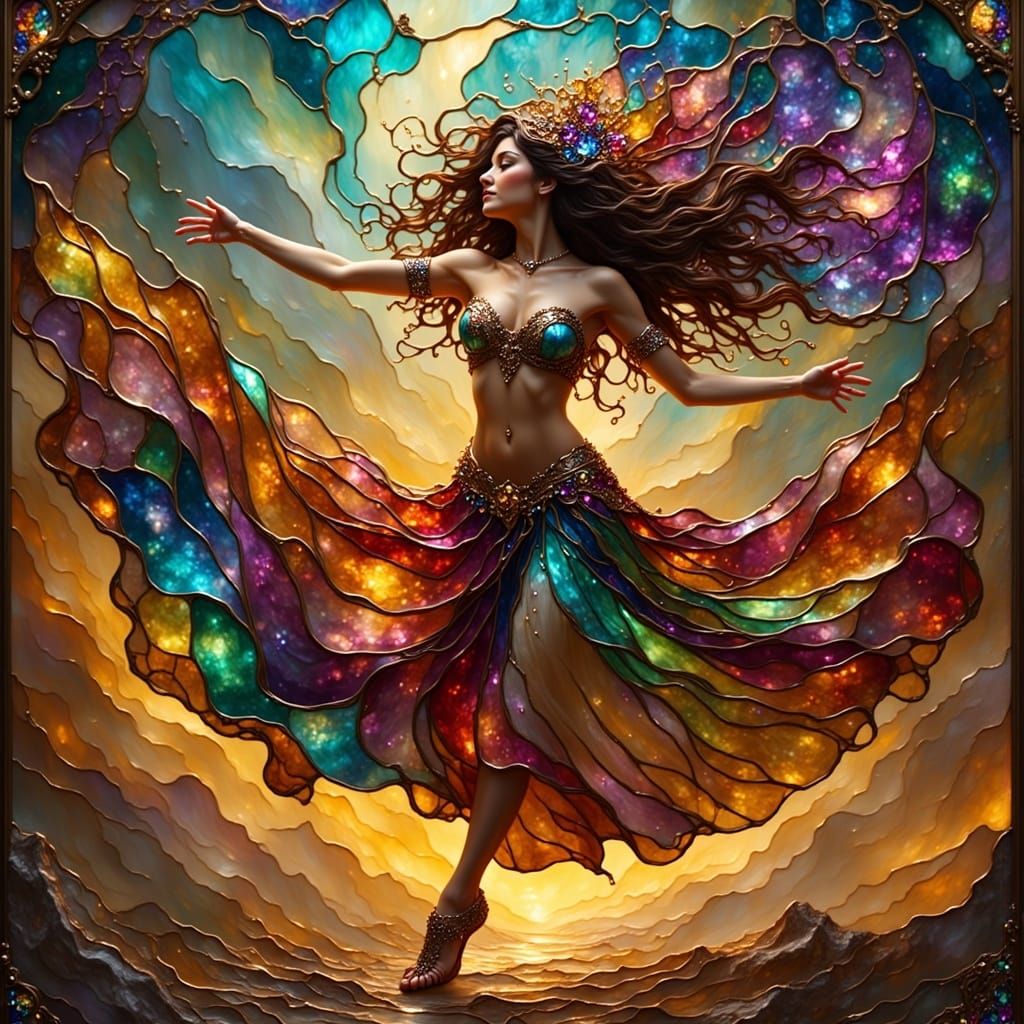 Epic <lora:Stained Glass Flux:1.0> dancer