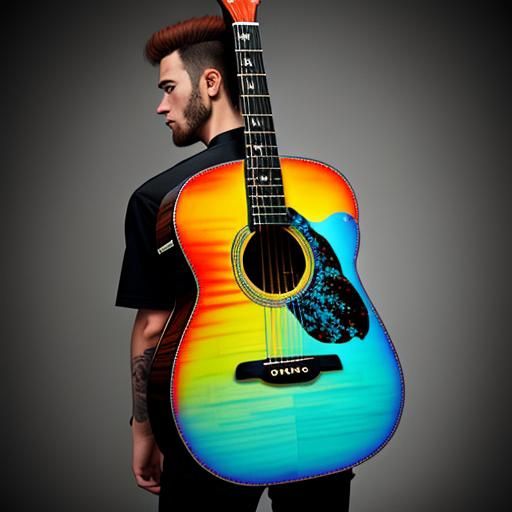 "a guy with a guitar on his back"