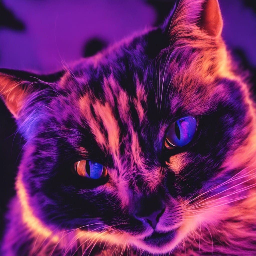 Black Light Kitties - AI Generated Artwork - NightCafe Creator