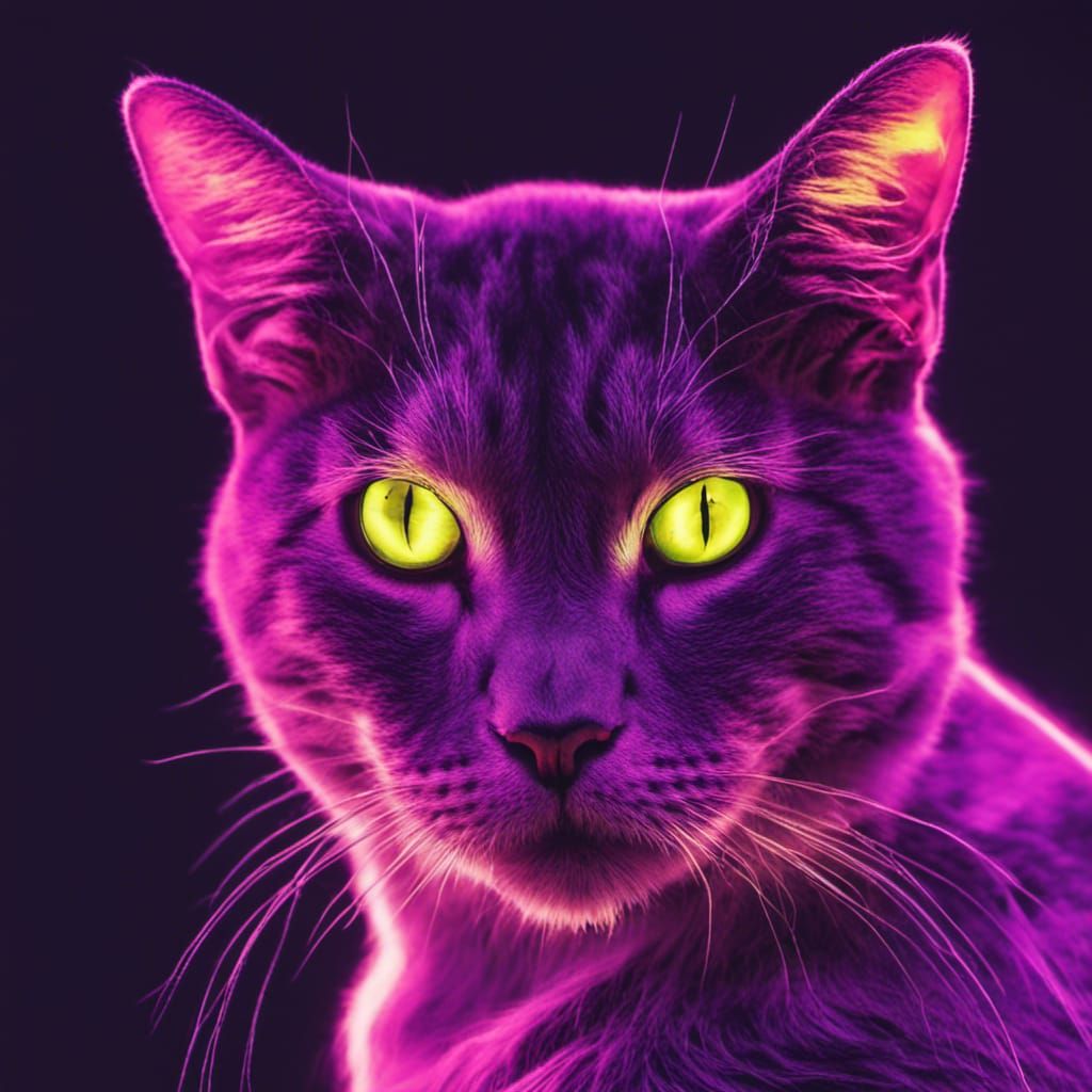 Black Light Kitties - AI Generated Artwork - NightCafe Creator