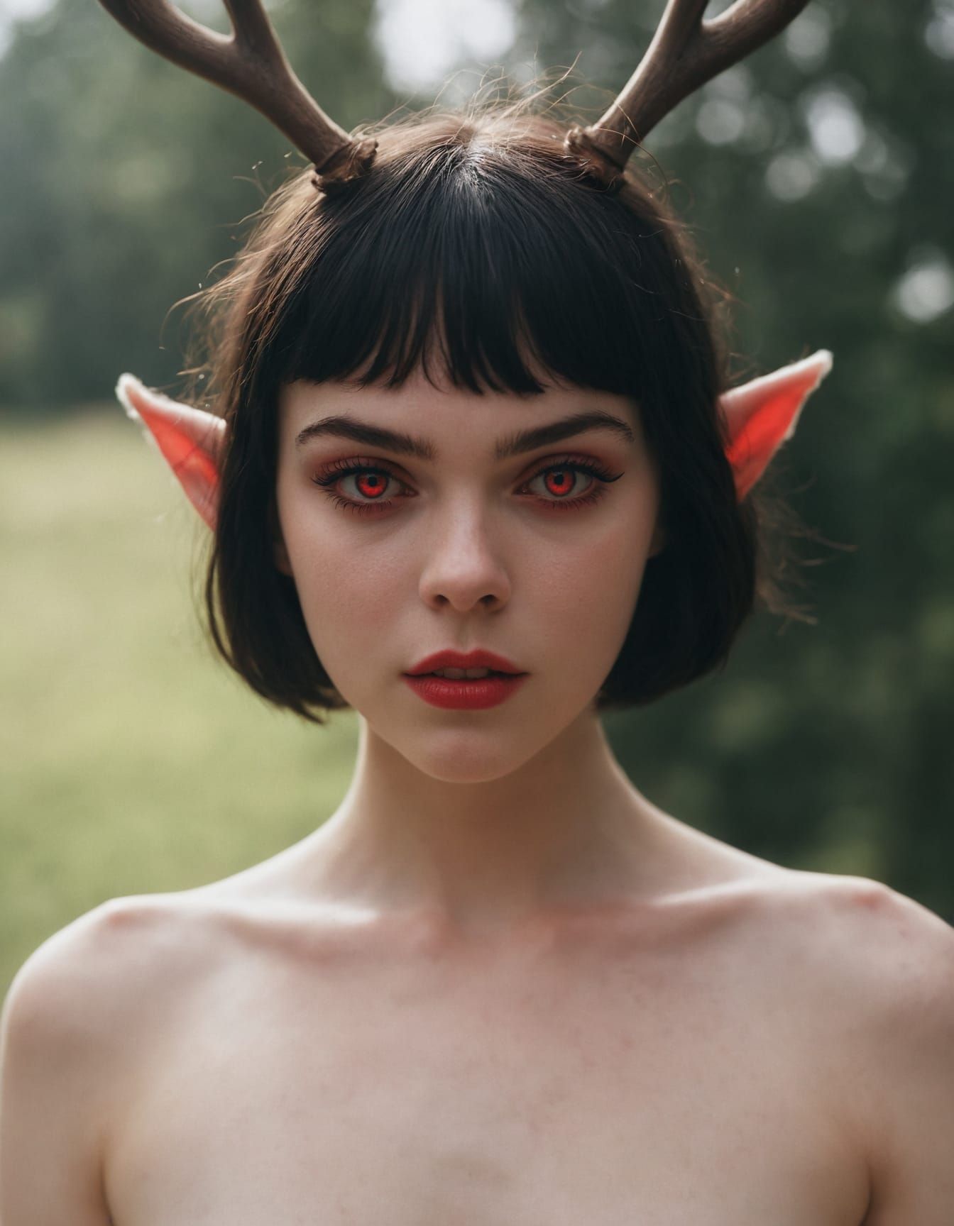 Backdoor photorealistic portrait