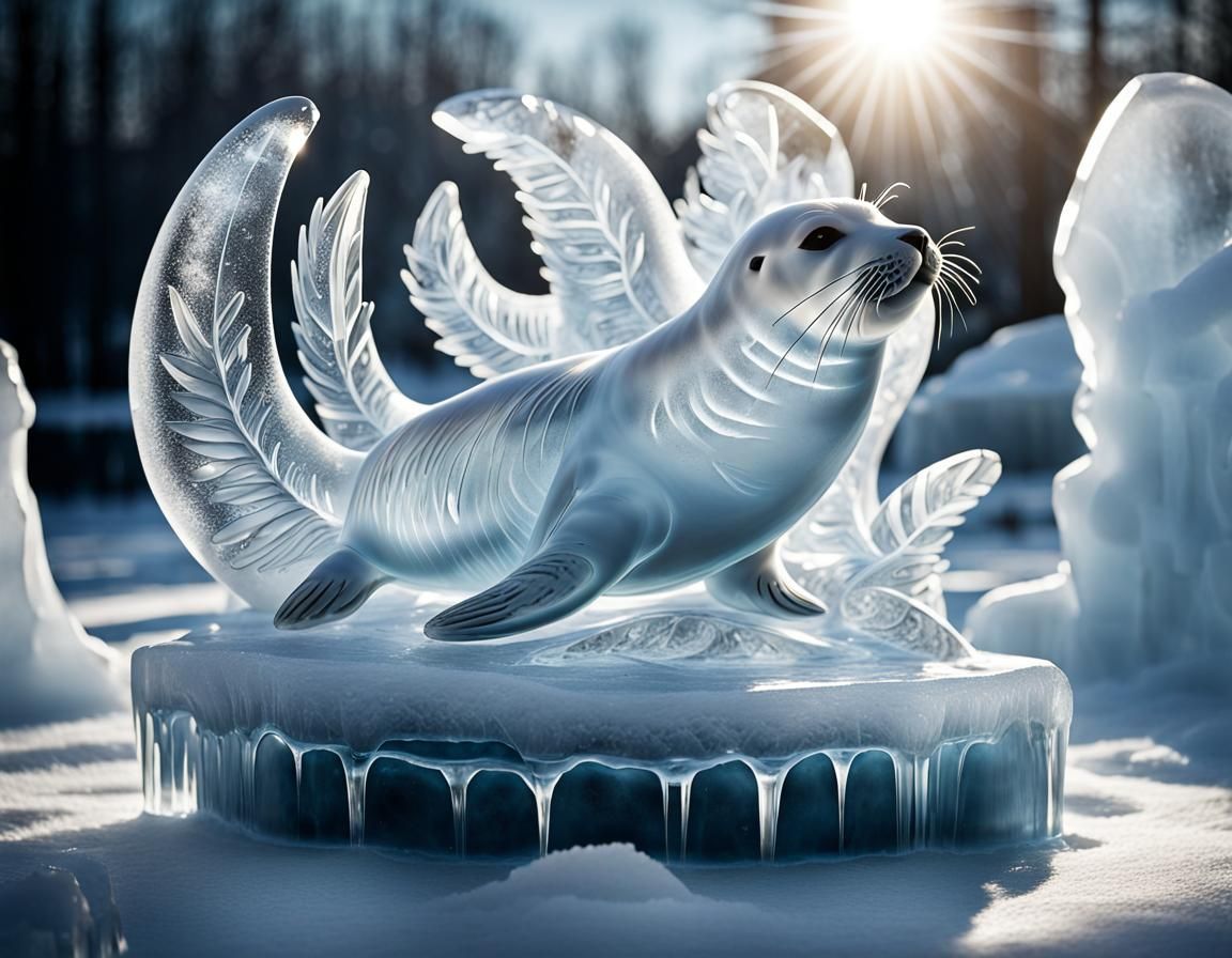 Detailed illustrations capturing the details of seal ice scu...