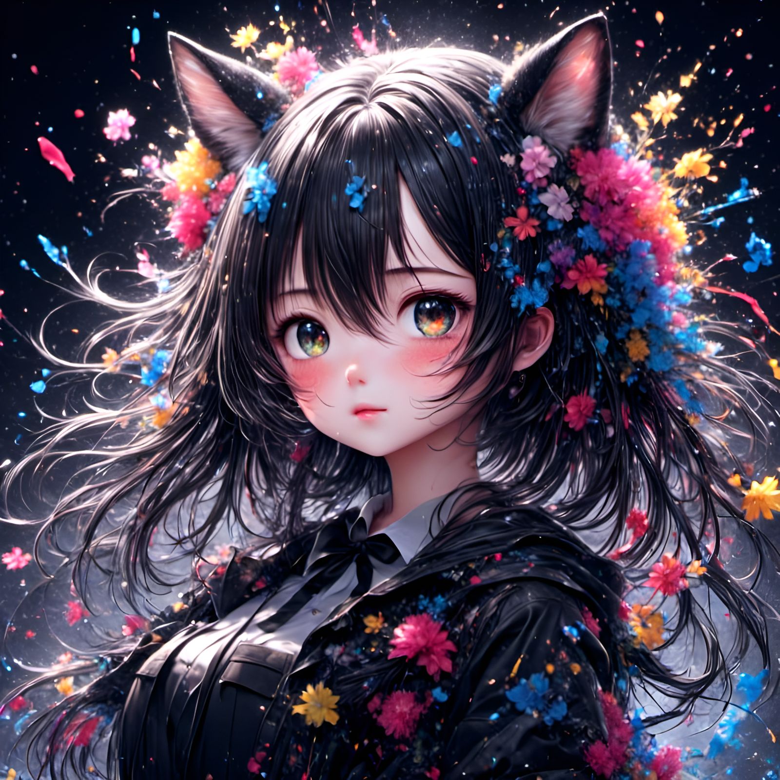 Splatter Graffiti Art on Black Background