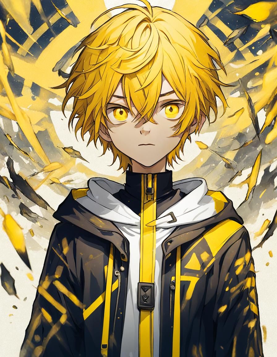 Boy with yellow hair