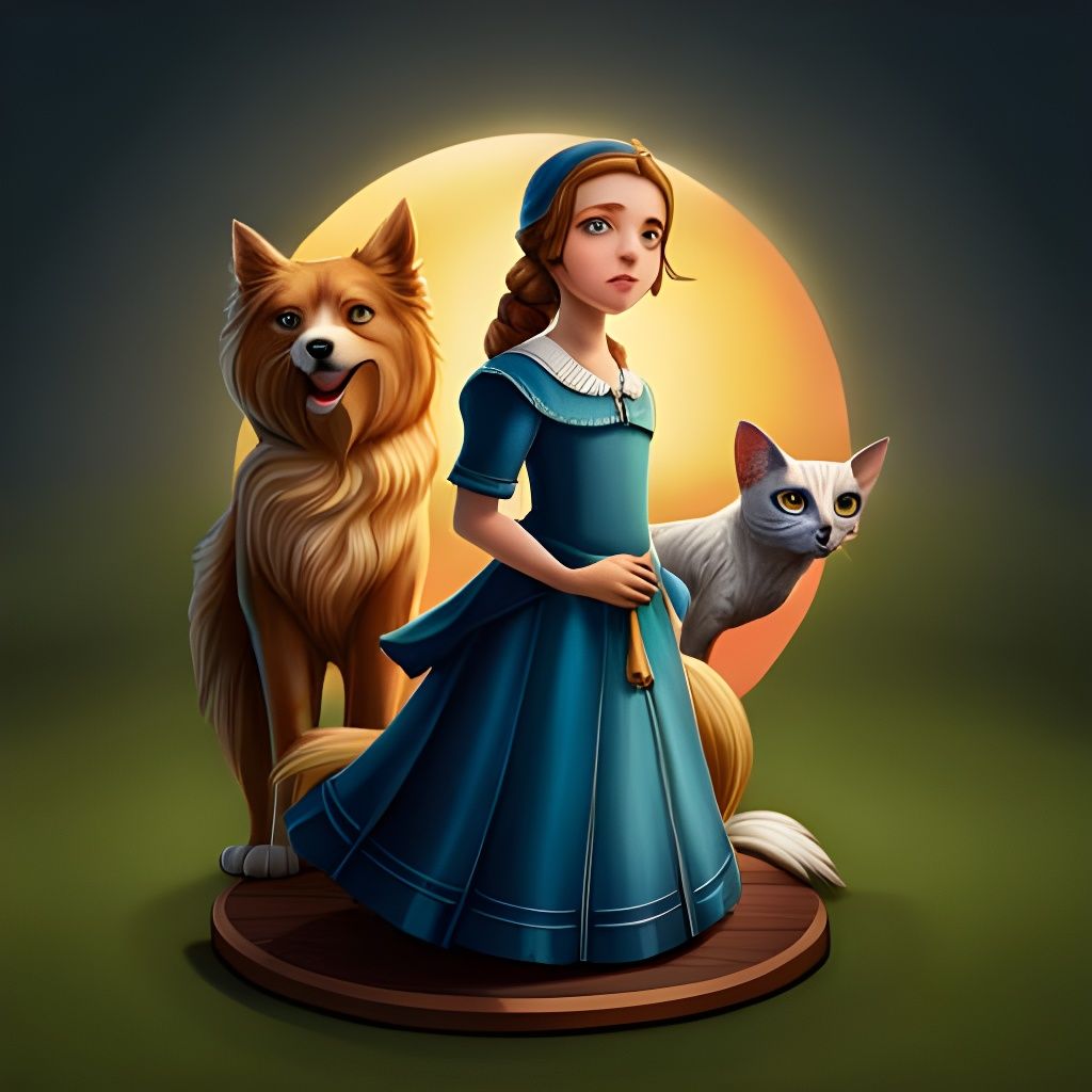 Girl and pets