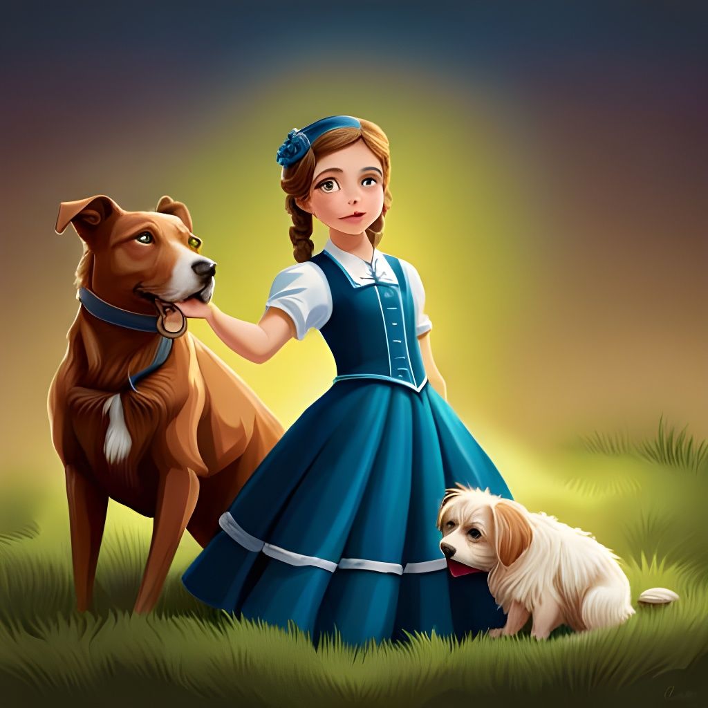 Girl and pets